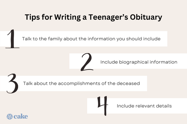 Tips for Writing a Teenager’s Obituary